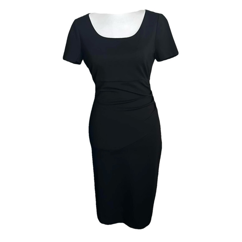 Diane Von Furstenberg Timeless Little Black Side Ruched Cocktail Evening Dress